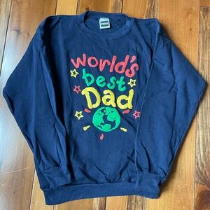 Vintage World’s Best Dad Navy Crewneck Sweatshirt